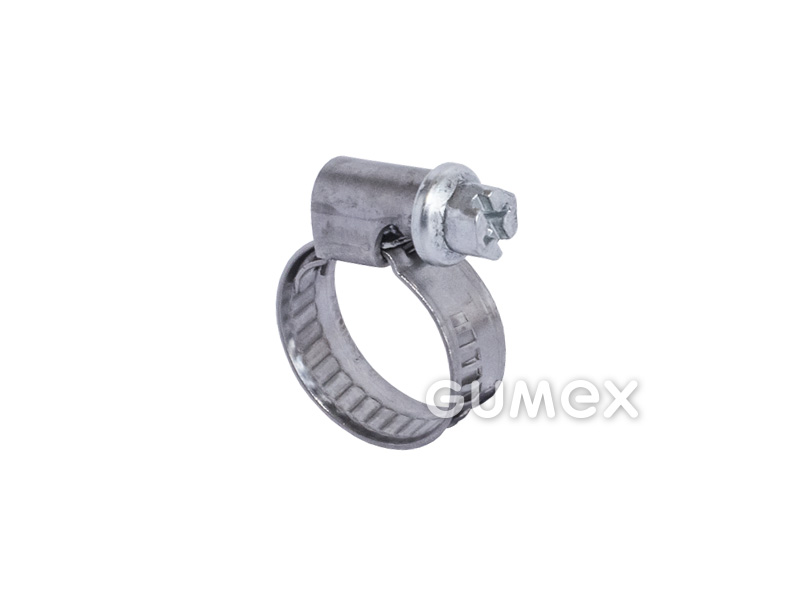 Schelle TORRO W2, 8-12/7,5mm, Schraube C6 verzinkter Stahl, Band+Schellenkopf Edelstahl, 